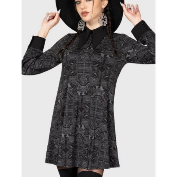Killstar Black Patterned Dress - Picture 5 of 6